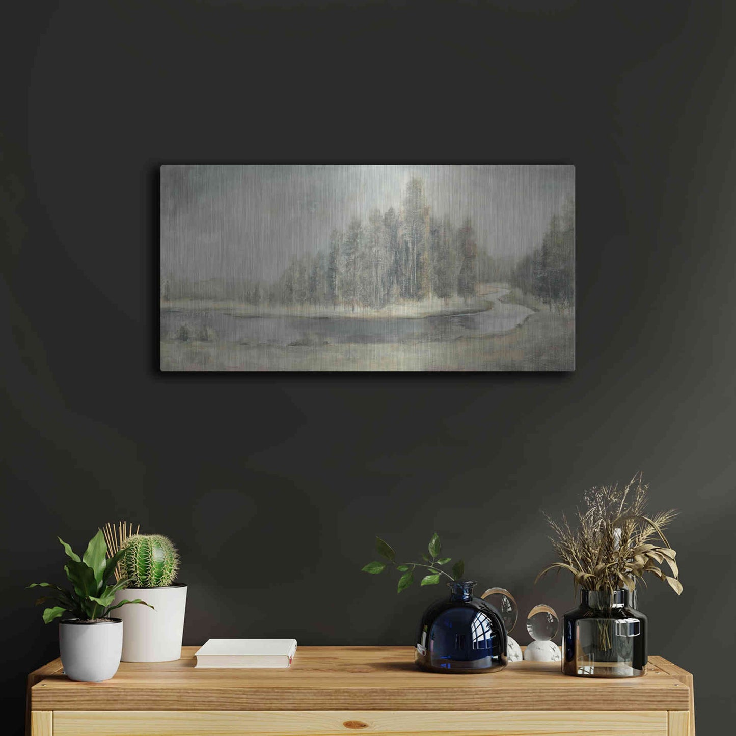 Luxe Metal Art 'Landscape Trio IV' by Danhui Nai, Metal Wall Art,24x12