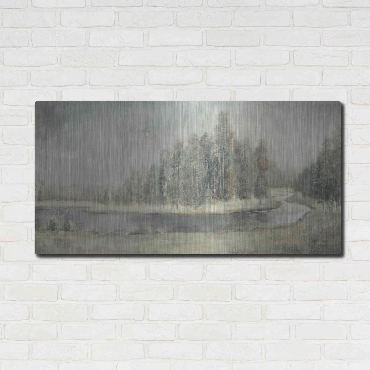 Luxe Metal Art 'Landscape Trio IV' by Danhui Nai, Metal Wall Art,48x24