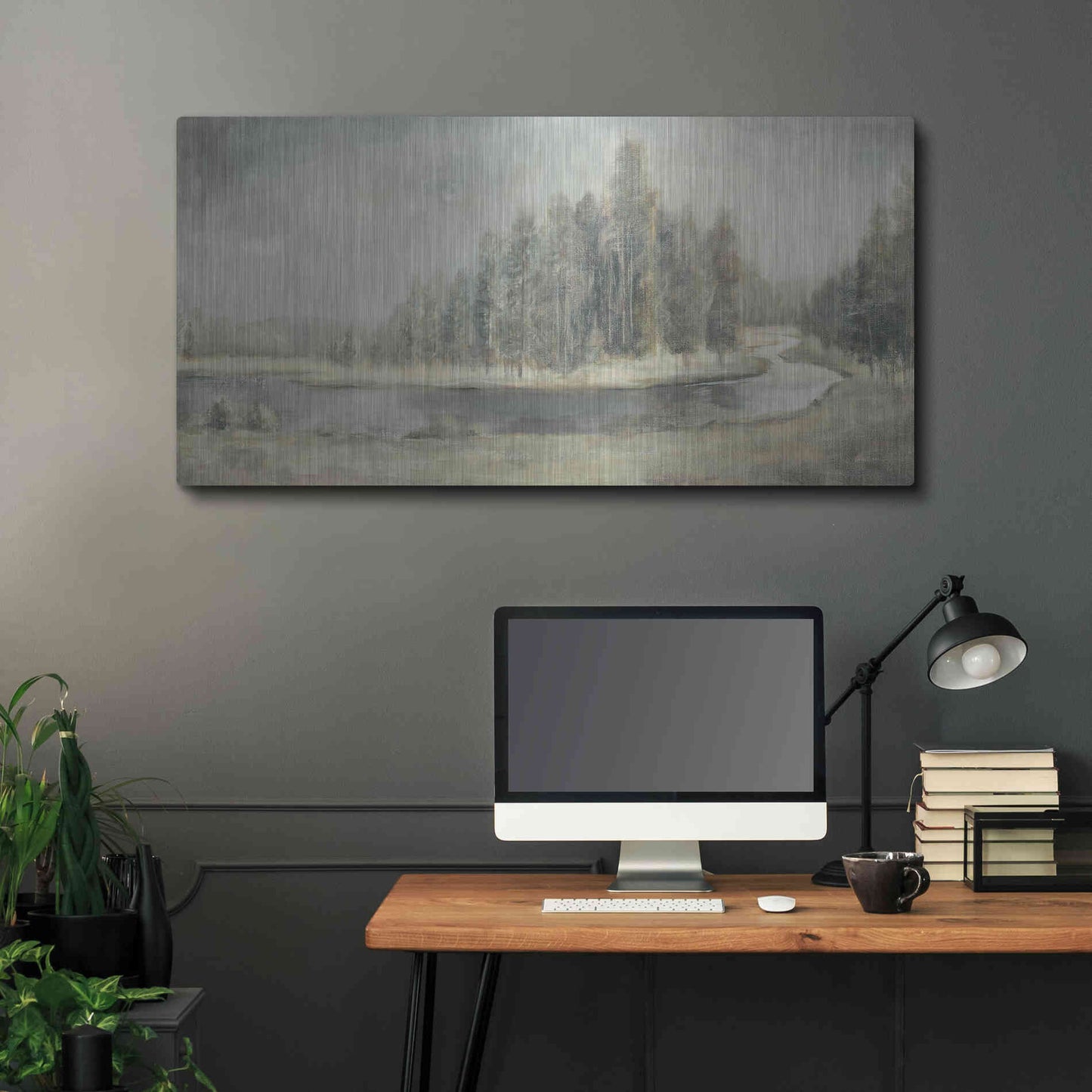 Luxe Metal Art 'Landscape Trio IV' by Danhui Nai, Metal Wall Art,48x24
