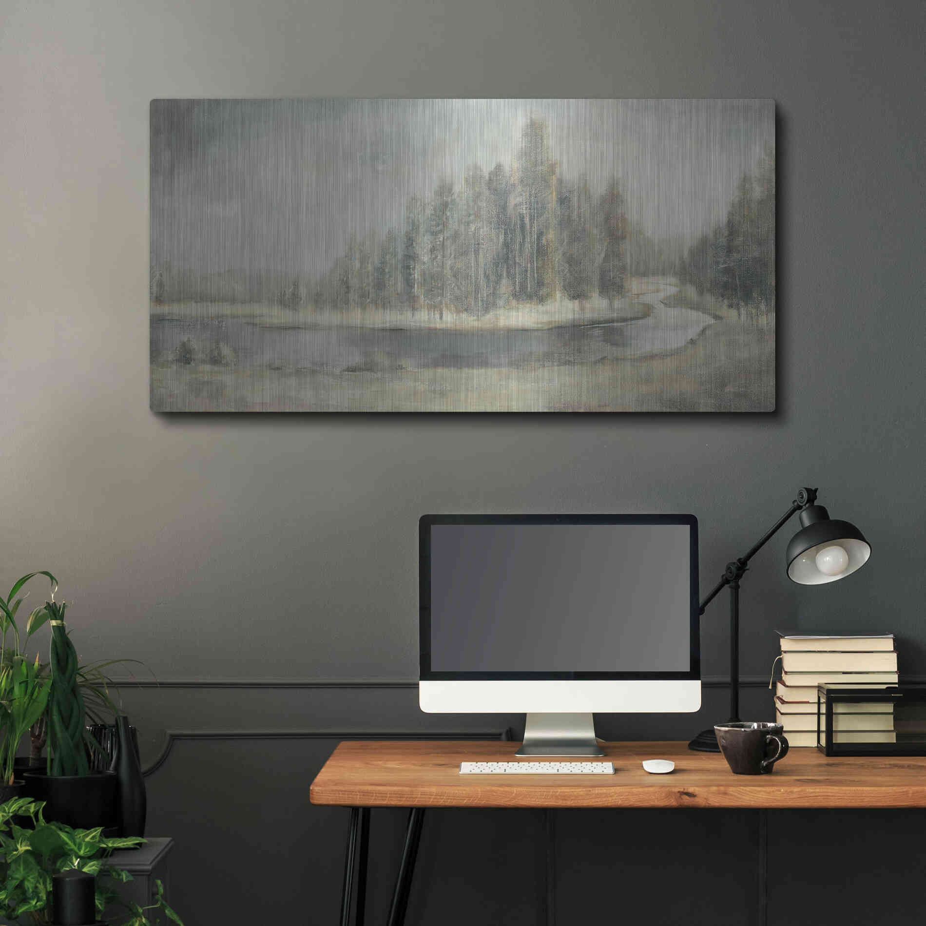 Luxe Metal Art 'Landscape Trio IV' by Danhui Nai, Metal Wall Art,48x24
