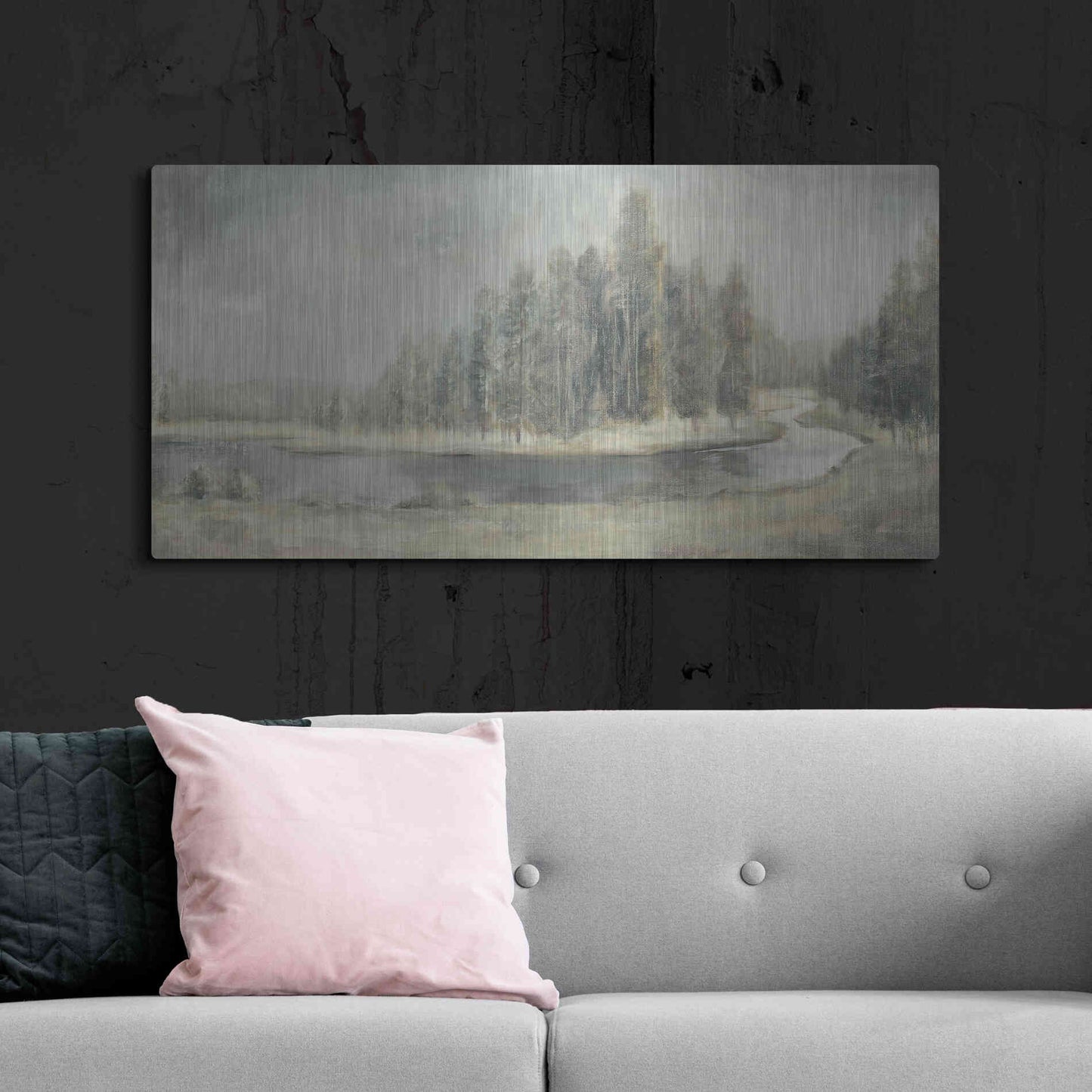 Luxe Metal Art 'Landscape Trio IV' by Danhui Nai, Metal Wall Art,48x24