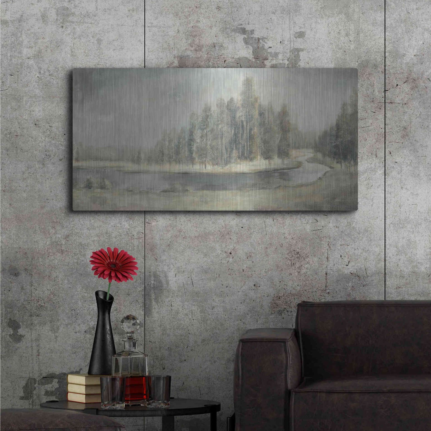 Luxe Metal Art 'Landscape Trio IV' by Danhui Nai, Metal Wall Art,48x24