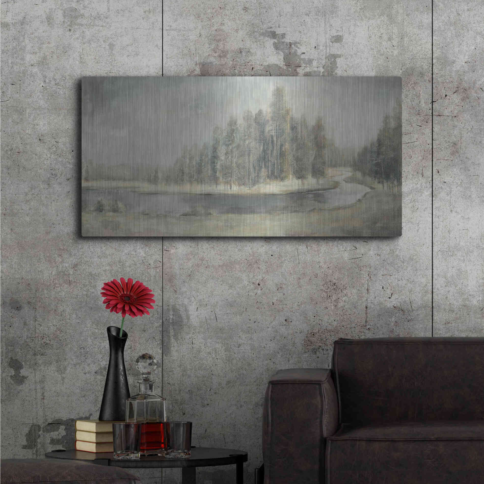 Luxe Metal Art 'Landscape Trio IV' by Danhui Nai, Metal Wall Art,48x24