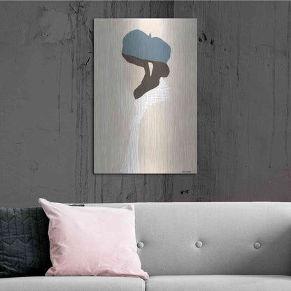 Luxe Metal Art 'Blue Beret' by Megan Galante, Metal Wall Art,24x36