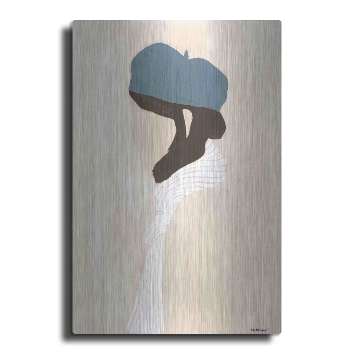 Luxe Metal Art 'Blue Beret' by Megan Galante, Metal Wall Art