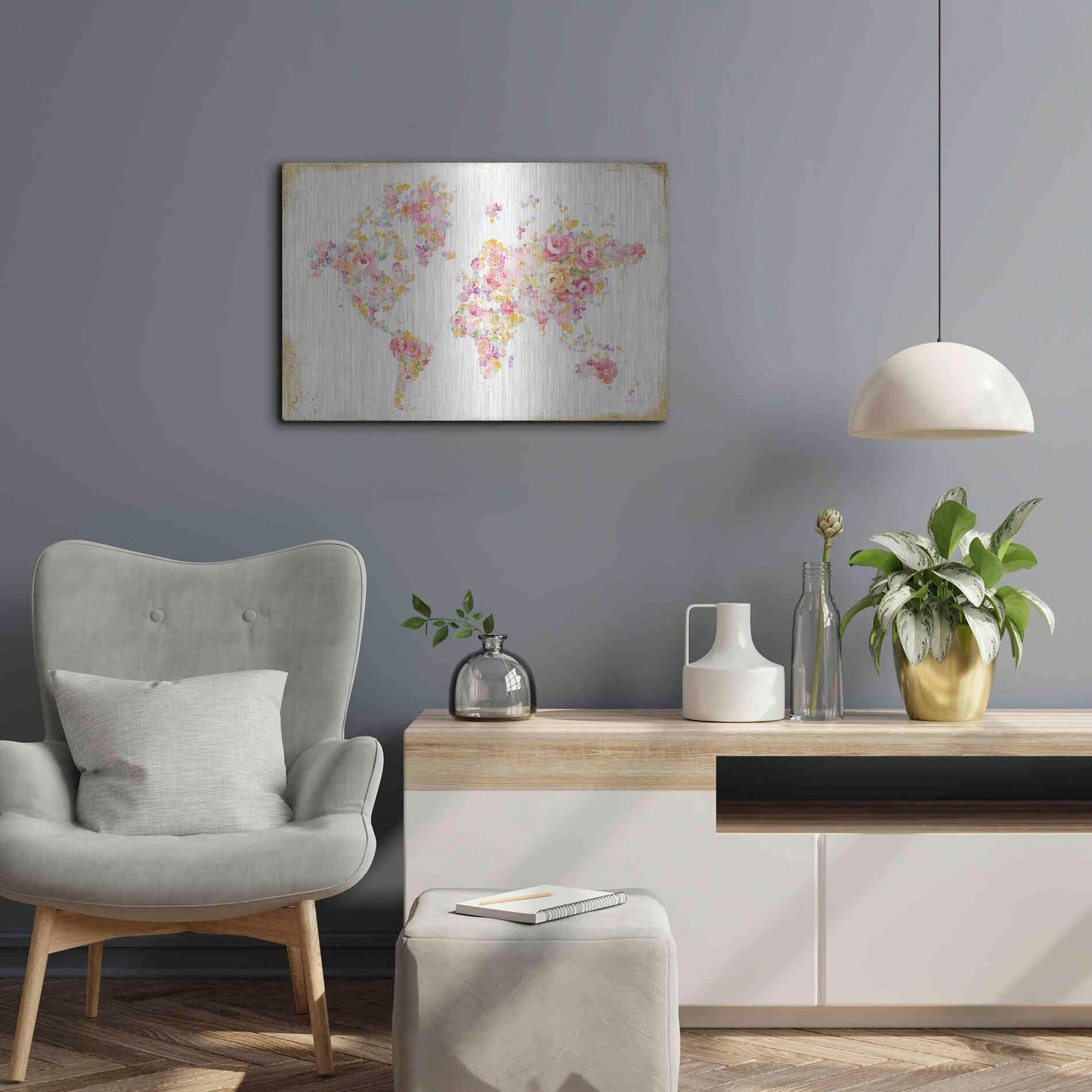 Luxe Metal Art 'Midsummer World' by Danhui Nai, Metal Wall Art,24x16
