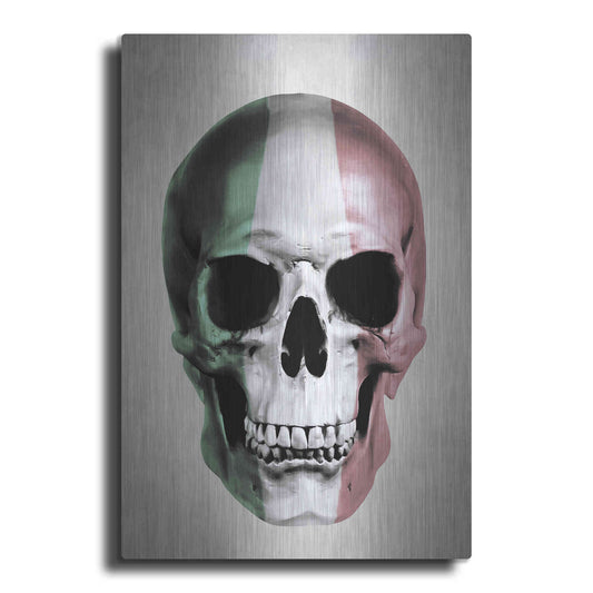 Luxe Metal Art 'Italian Skull Grey' by Nicklas Gustafsson, Metal Wall Art