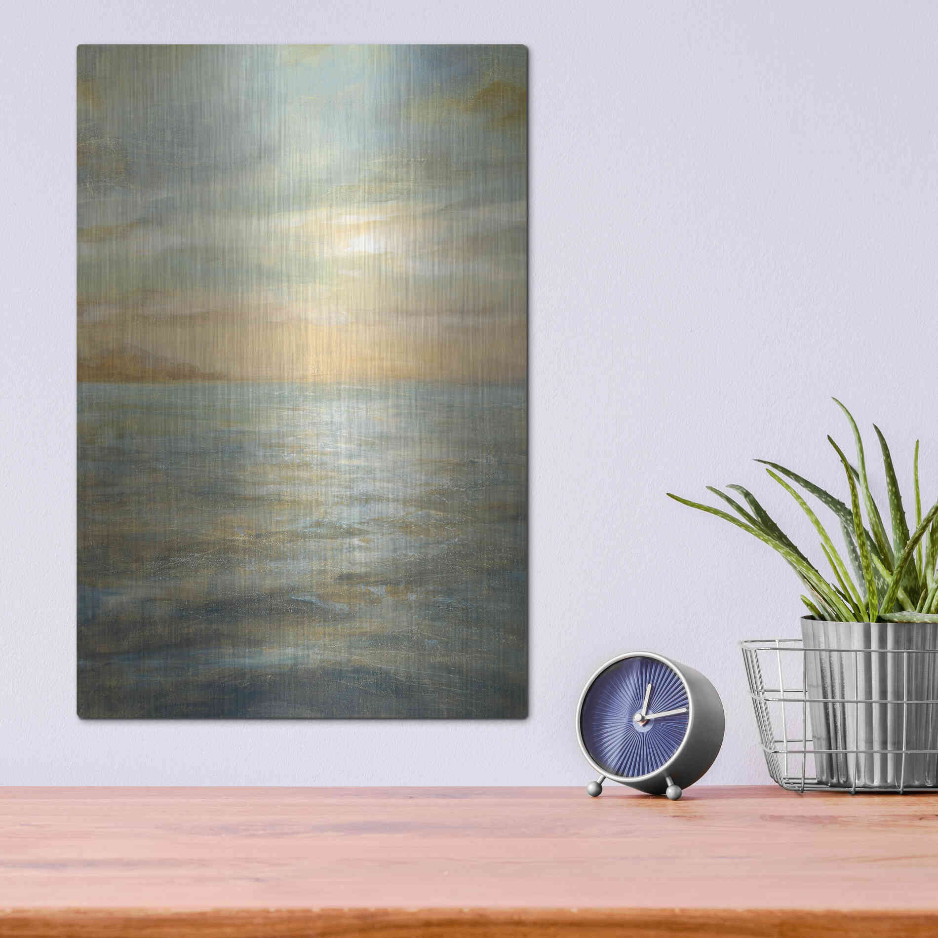 Luxe Metal Art 'Serene Sea II' by Danhui Nai, Metal Wall Art,12x16