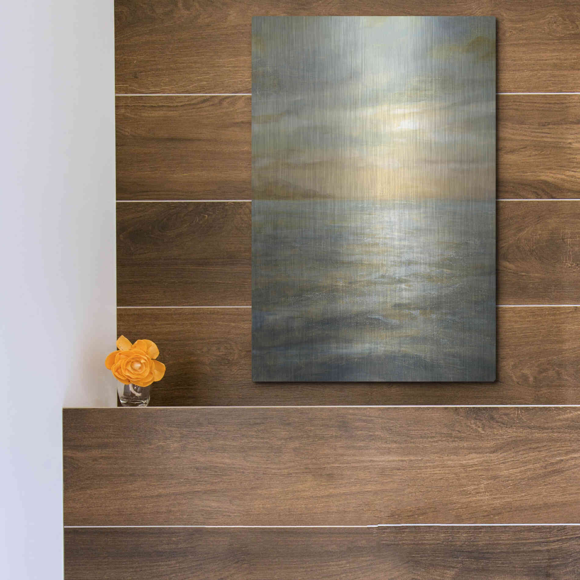 Luxe Metal Art 'Serene Sea II' by Danhui Nai, Metal Wall Art,12x16