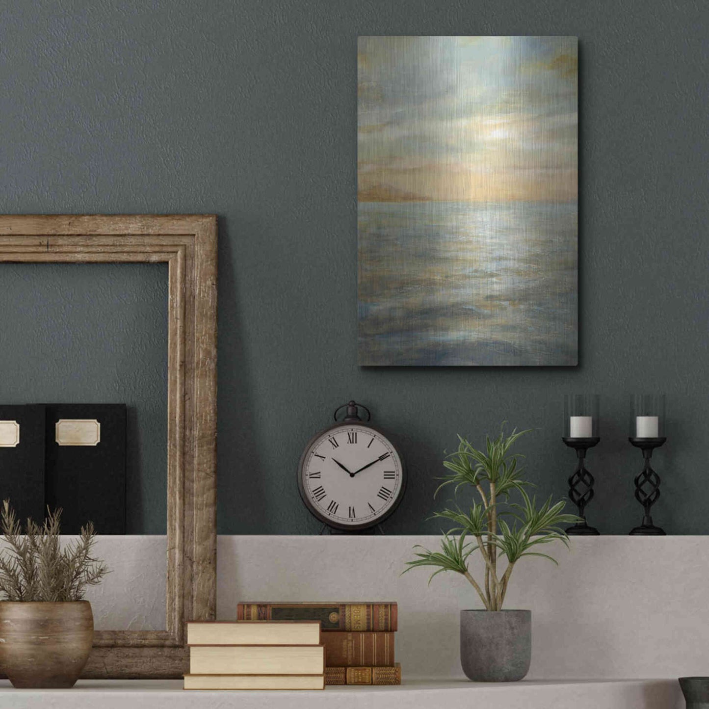 Luxe Metal Art 'Serene Sea II' by Danhui Nai, Metal Wall Art,12x16