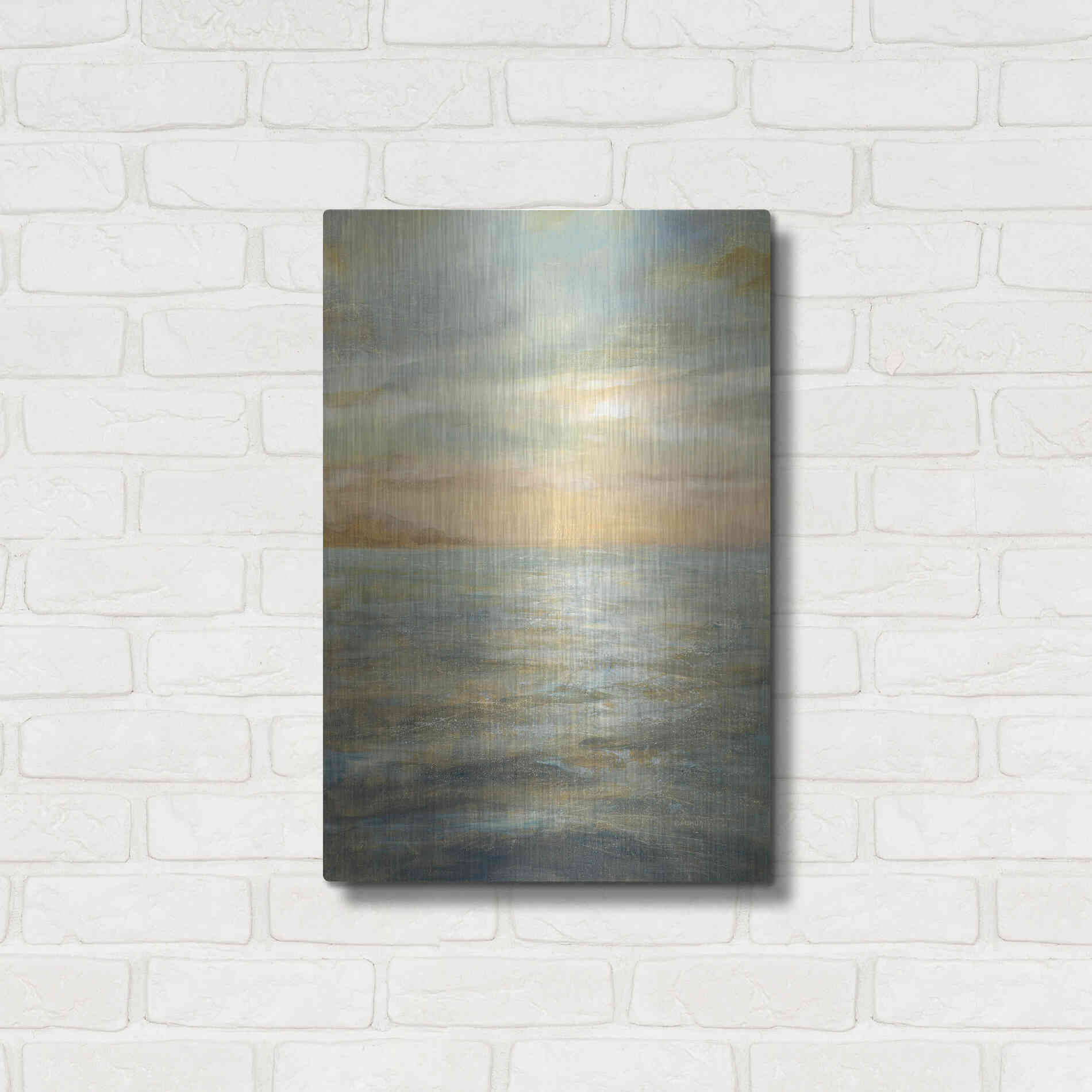 Luxe Metal Art 'Serene Sea II' by Danhui Nai, Metal Wall Art,16x24