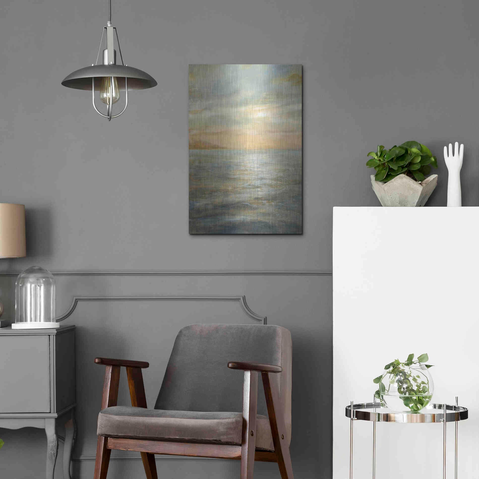 Luxe Metal Art 'Serene Sea II' by Danhui Nai, Metal Wall Art,16x24