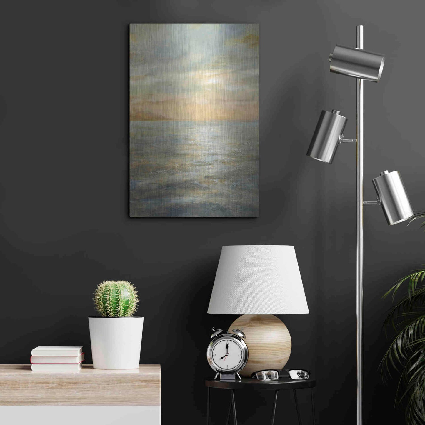 Luxe Metal Art 'Serene Sea II' by Danhui Nai, Metal Wall Art,16x24