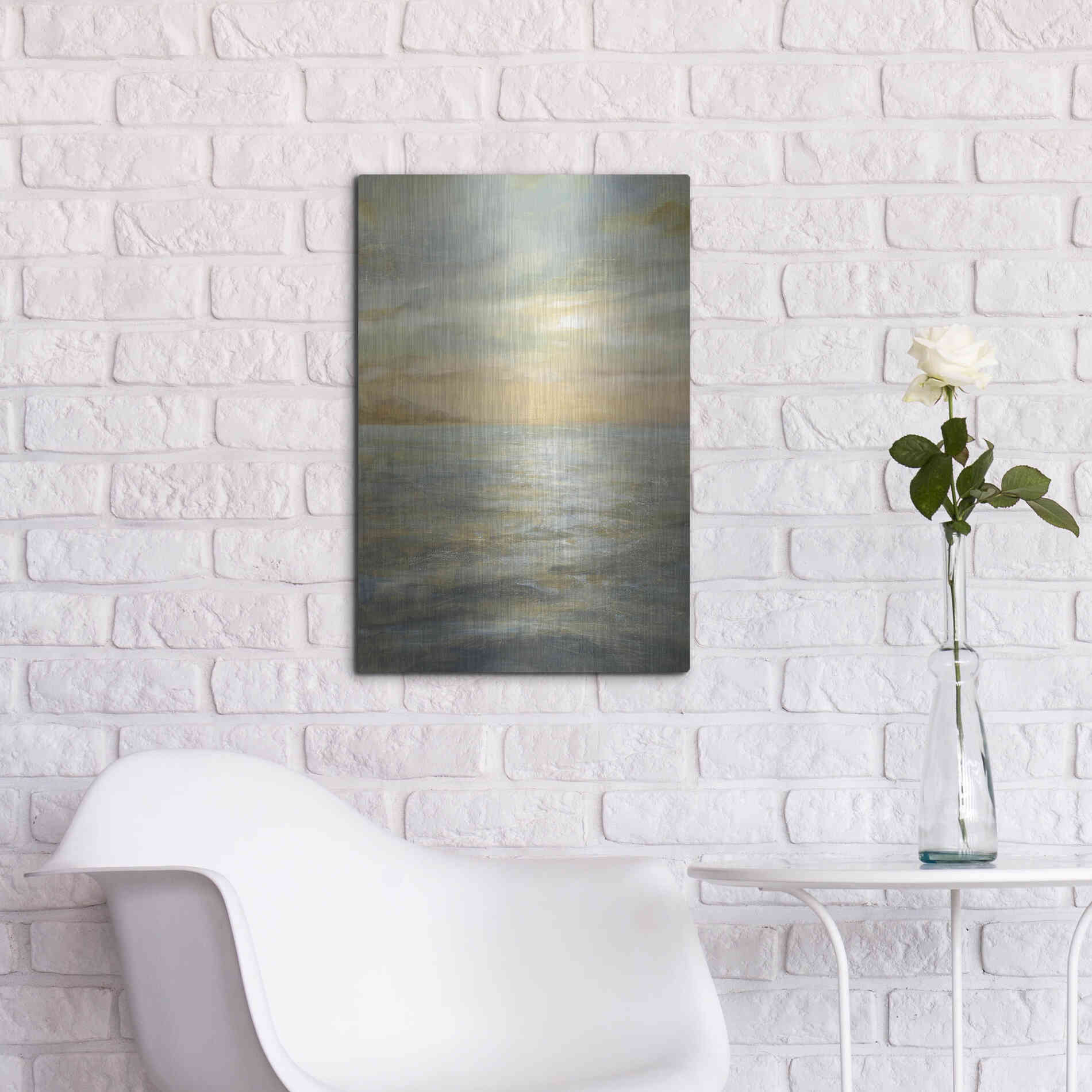 Luxe Metal Art 'Serene Sea II' by Danhui Nai, Metal Wall Art,16x24