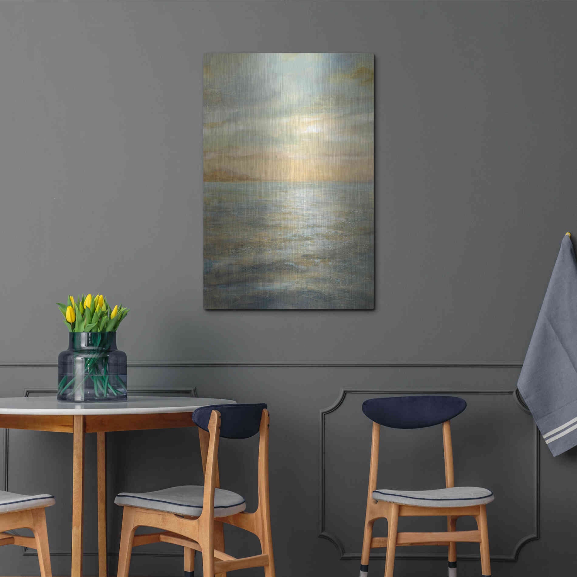 Luxe Metal Art 'Serene Sea II' by Danhui Nai, Metal Wall Art,24x36