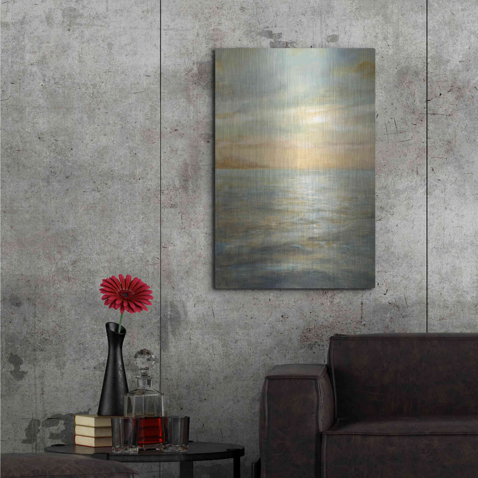 Luxe Metal Art 'Serene Sea II' by Danhui Nai, Metal Wall Art,24x36