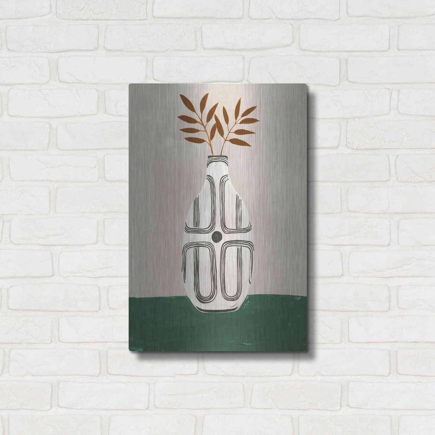 Luxe Metal Art 'Emile Vase' by Megan Galante, Metal Wall Art,16x24