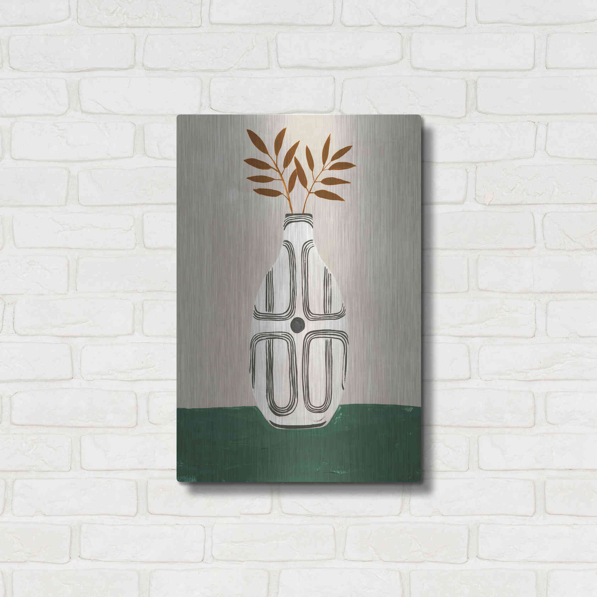 Luxe Metal Art 'Emile Vase' by Megan Galante, Metal Wall Art,16x24