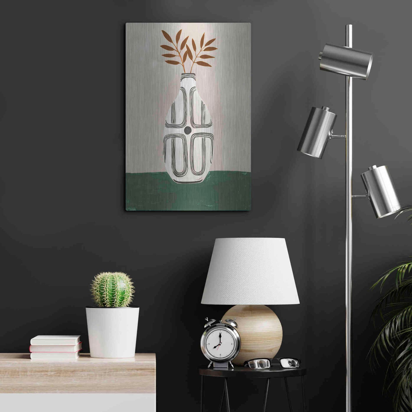 Luxe Metal Art 'Emile Vase' by Megan Galante, Metal Wall Art,16x24