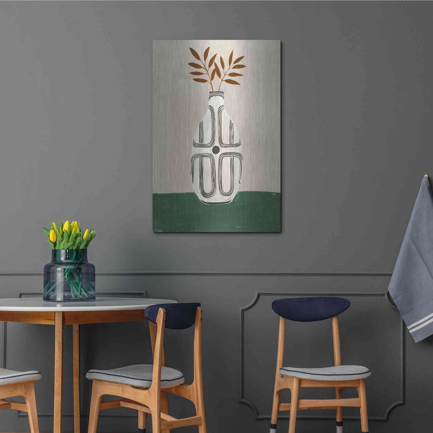 Luxe Metal Art 'Emile Vase' by Megan Galante, Metal Wall Art,24x36