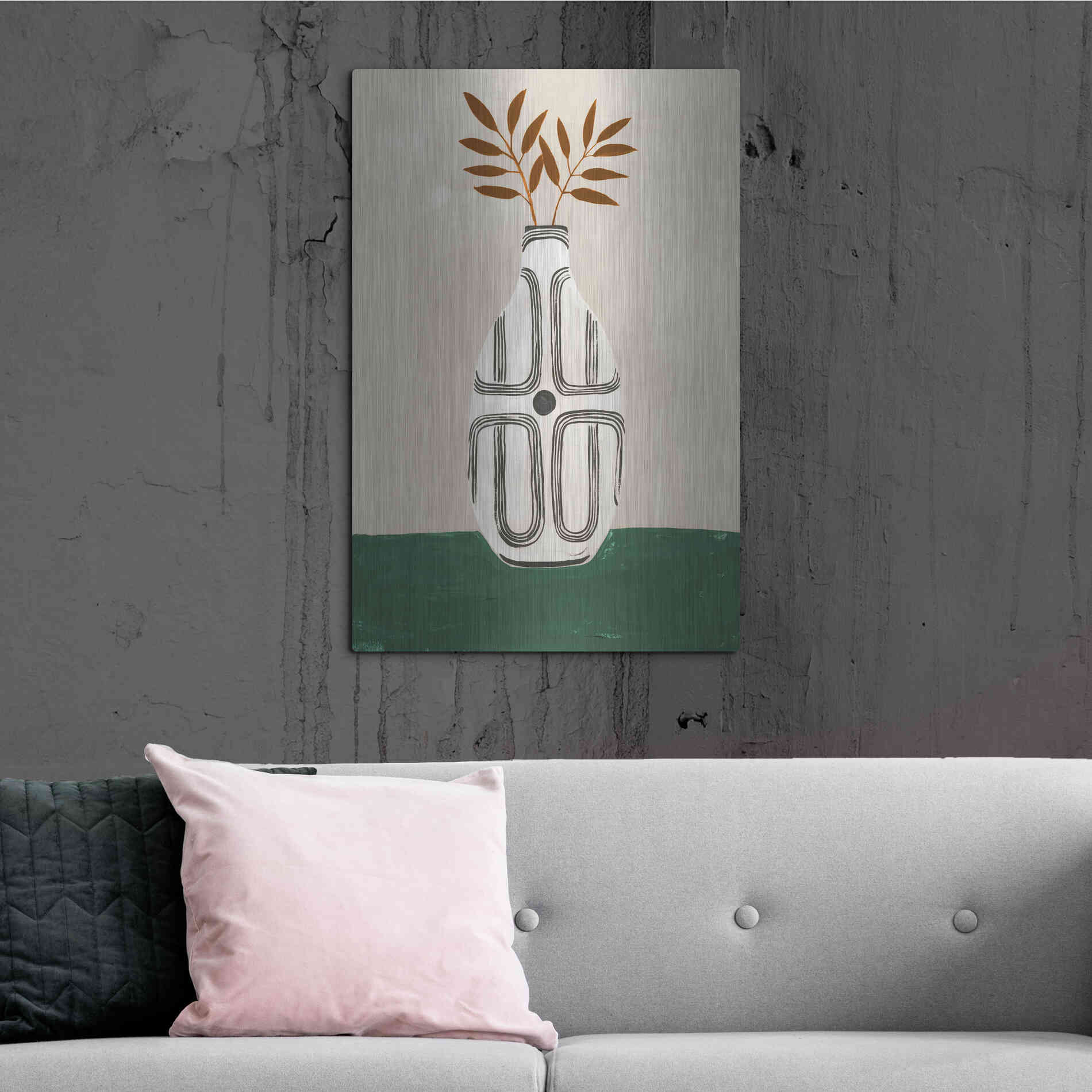 Luxe Metal Art 'Emile Vase' by Megan Galante, Metal Wall Art,24x36