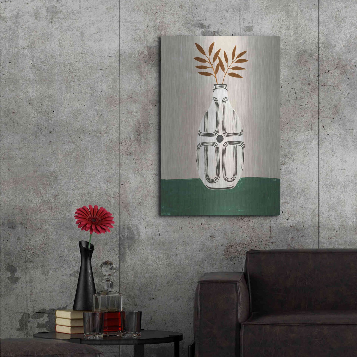 Luxe Metal Art 'Emile Vase' by Megan Galante, Metal Wall Art,24x36