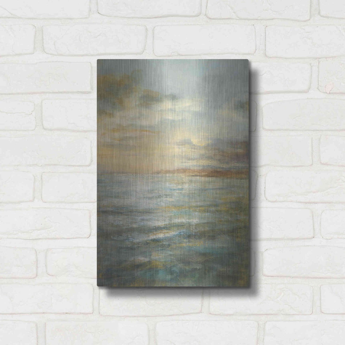 Luxe Metal Art 'Serene Sea III' by Danhui Nai, Metal Wall Art,12x16