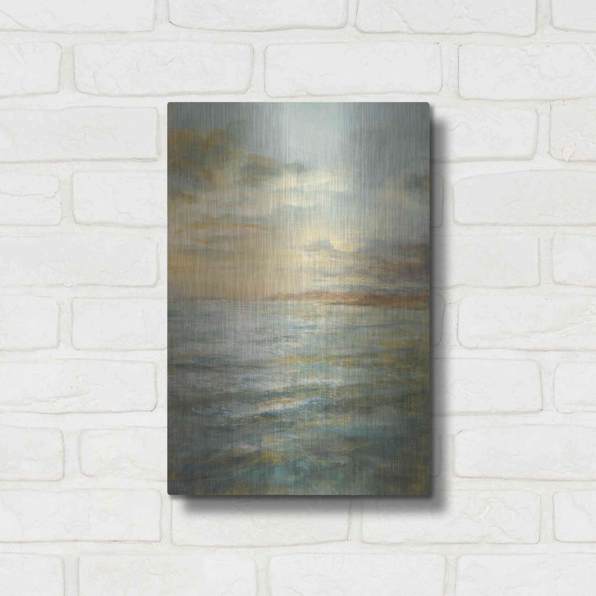 Luxe Metal Art 'Serene Sea III' by Danhui Nai, Metal Wall Art,12x16