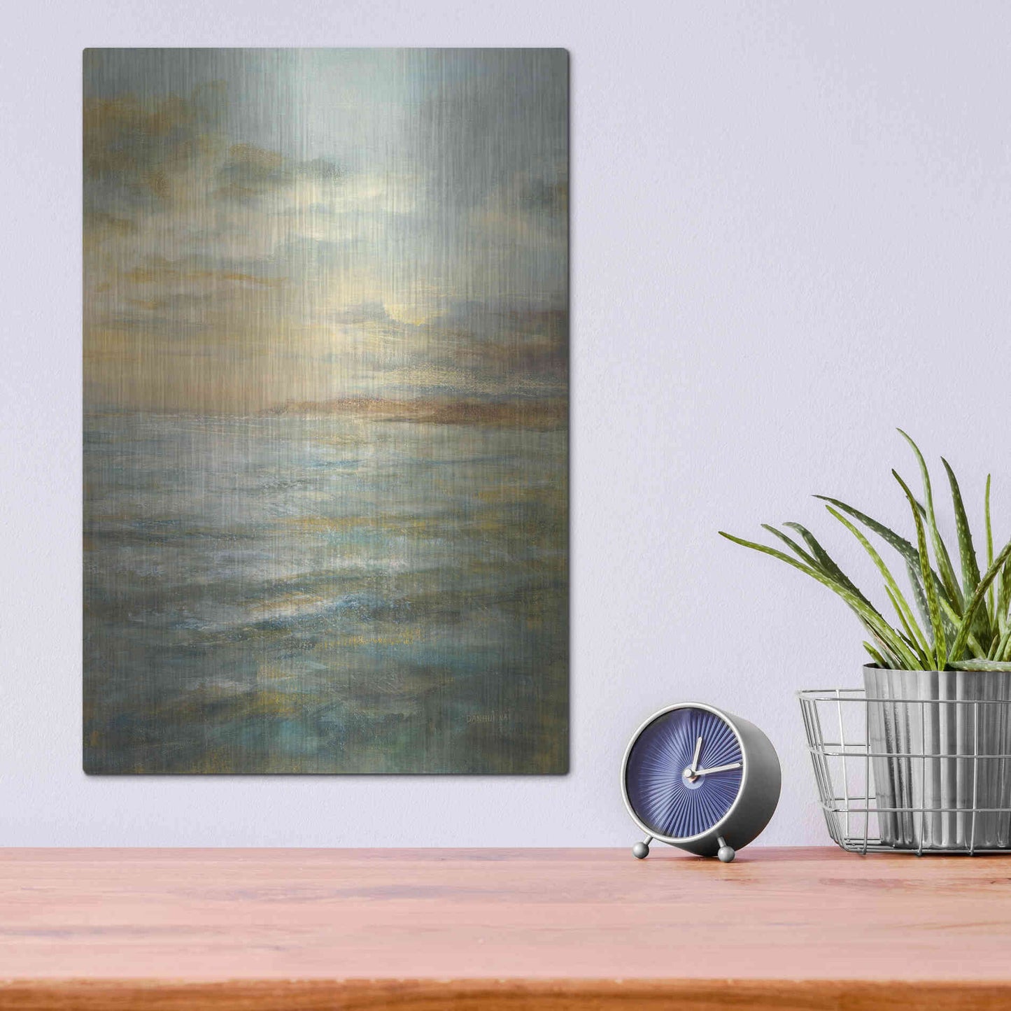 Luxe Metal Art 'Serene Sea III' by Danhui Nai, Metal Wall Art,12x16