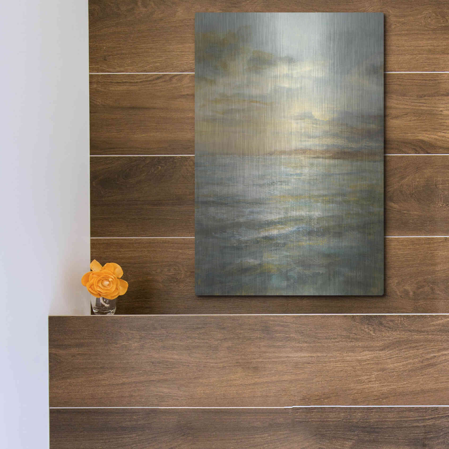 Luxe Metal Art 'Serene Sea III' by Danhui Nai, Metal Wall Art,12x16