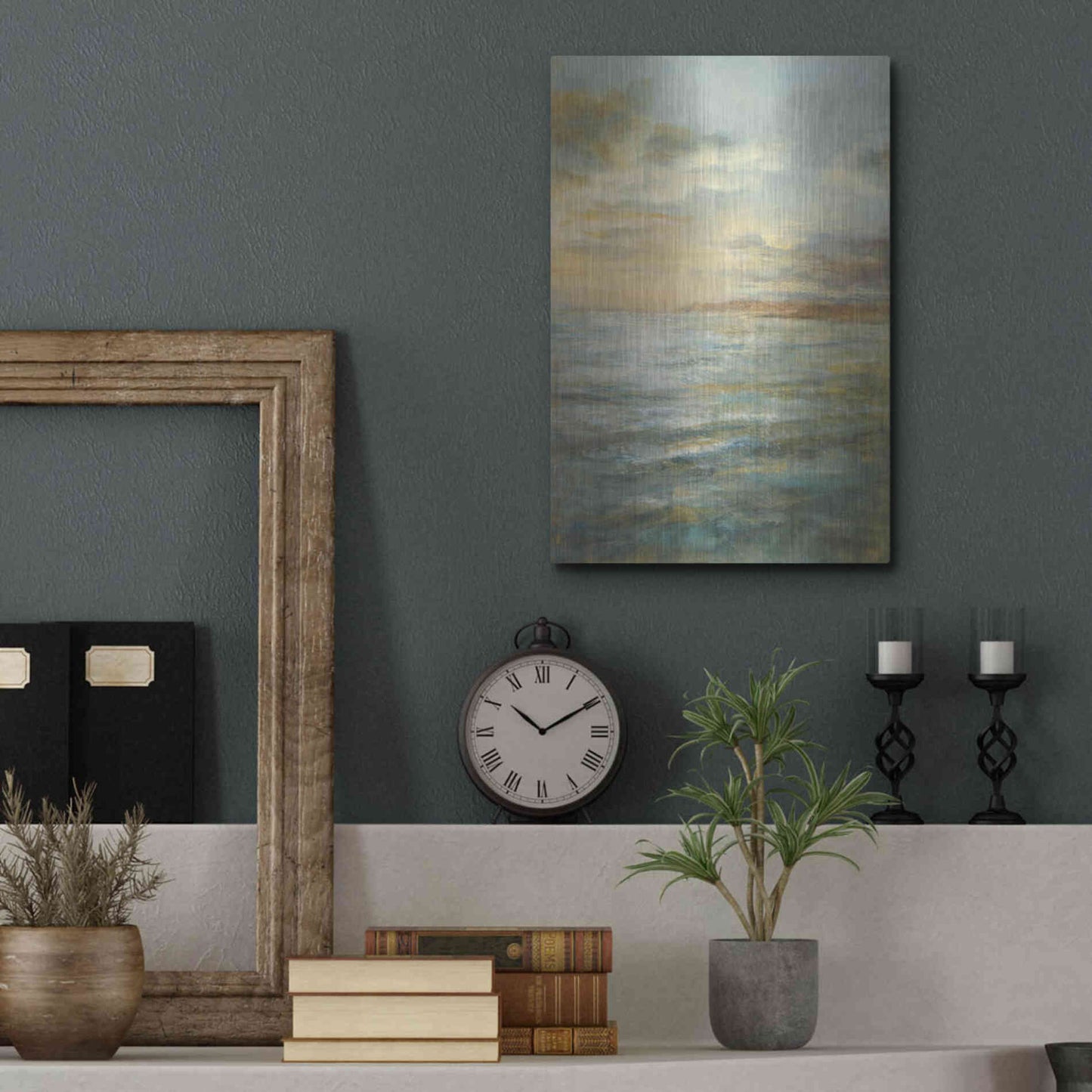 Luxe Metal Art 'Serene Sea III' by Danhui Nai, Metal Wall Art,12x16
