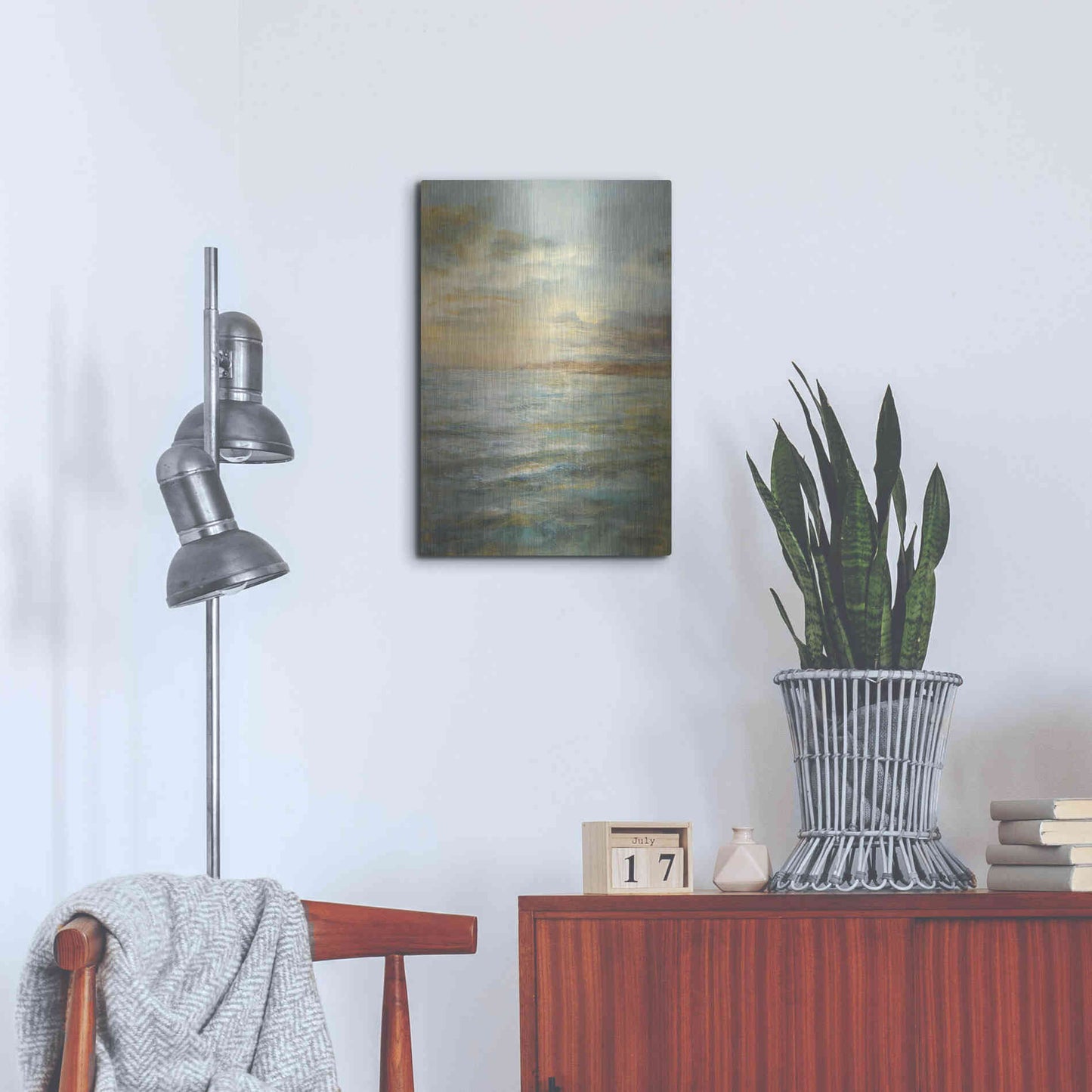 Luxe Metal Art 'Serene Sea III' by Danhui Nai, Metal Wall Art,16x24