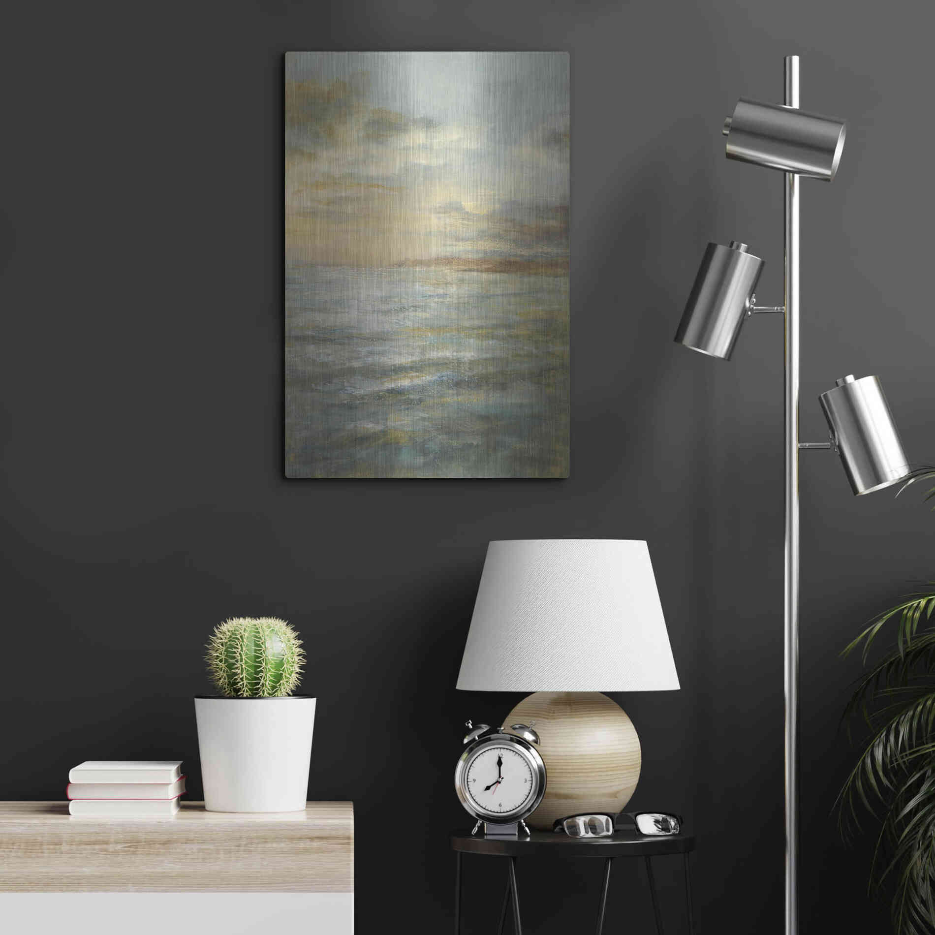 Luxe Metal Art 'Serene Sea III' by Danhui Nai, Metal Wall Art,16x24