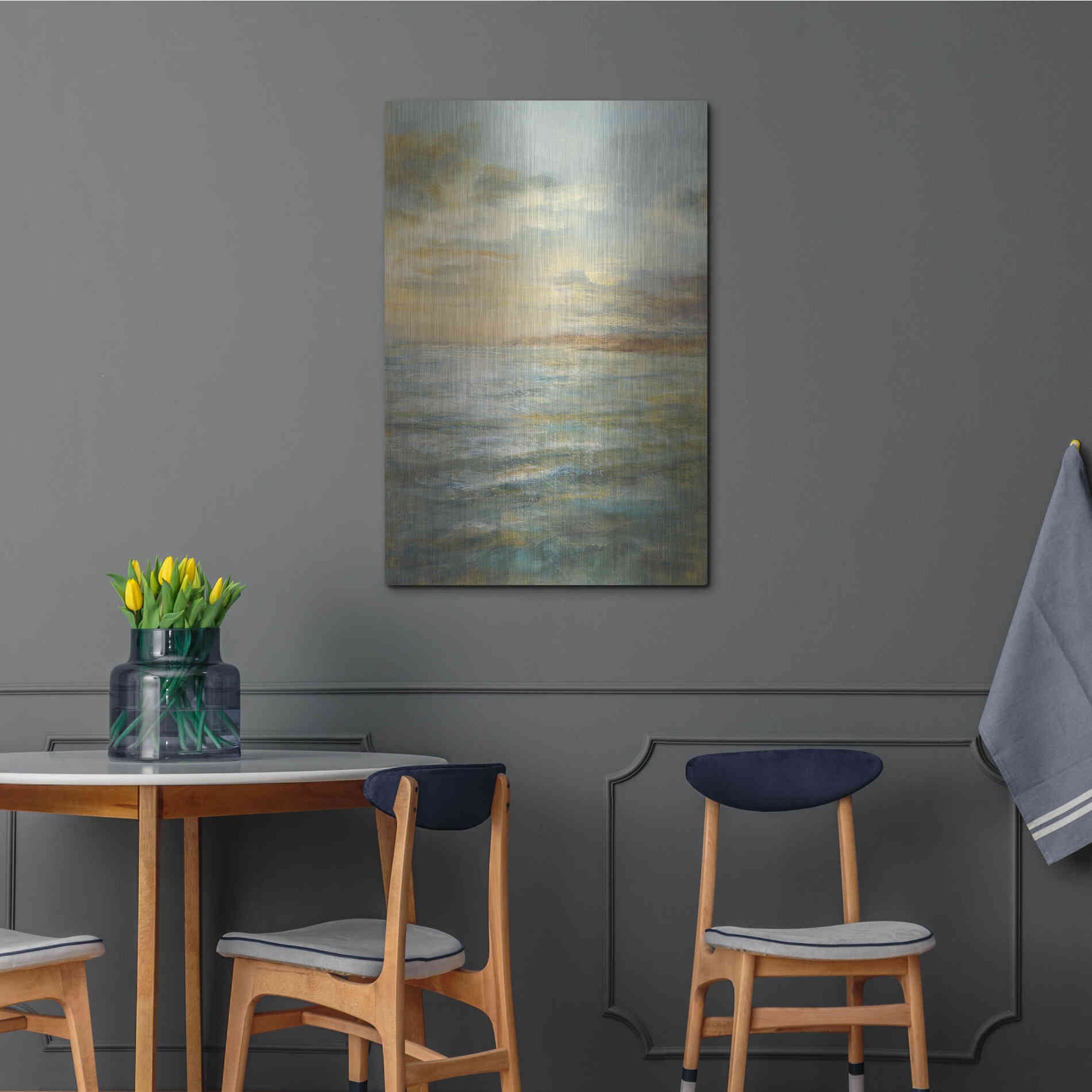 Luxe Metal Art 'Serene Sea III' by Danhui Nai, Metal Wall Art,24x36