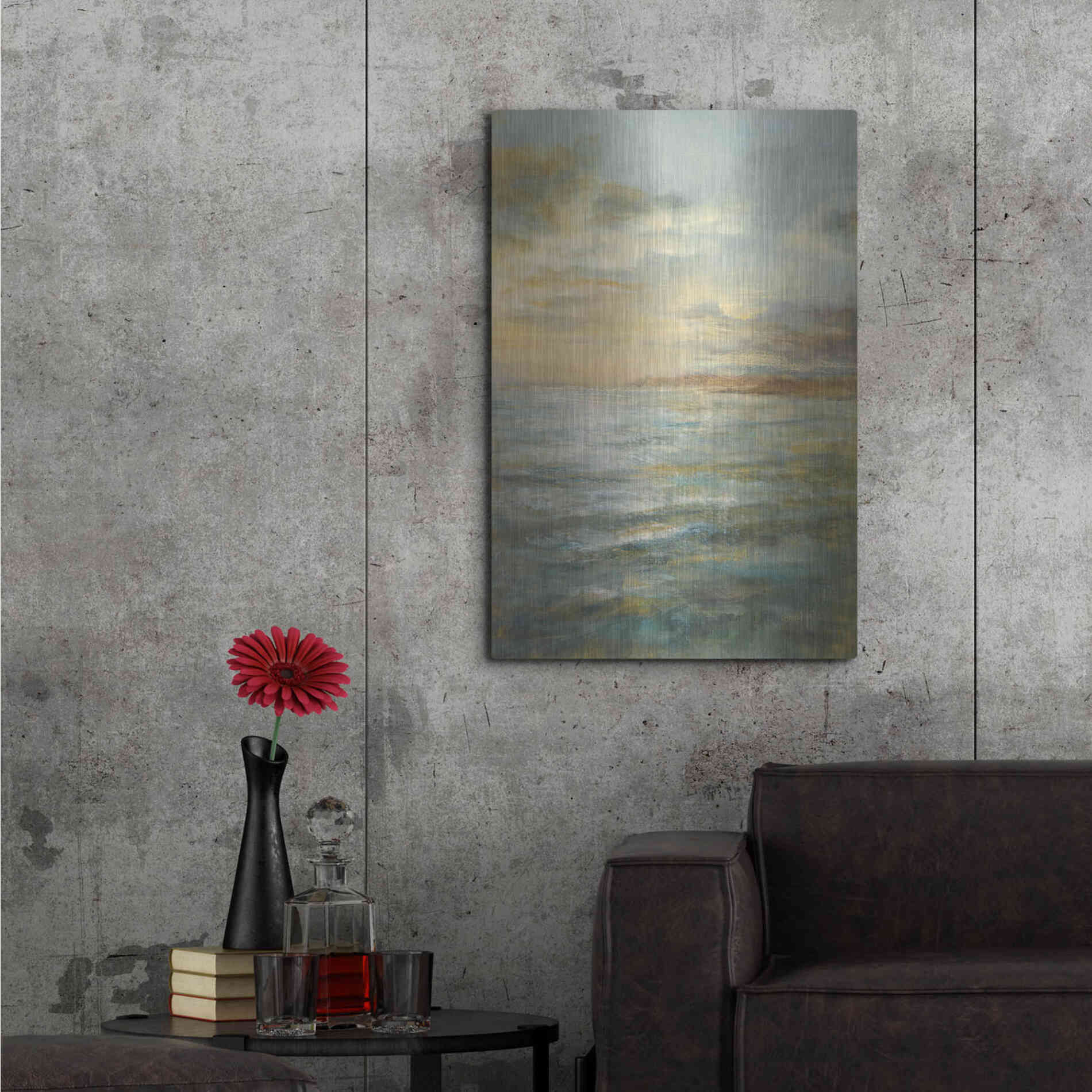 Luxe Metal Art 'Serene Sea III' by Danhui Nai, Metal Wall Art,24x36