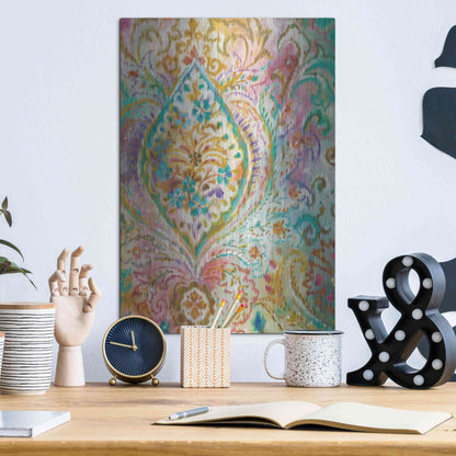 Luxe Metal Art 'Boho Paisley II' by Danhui Nai, Metal Wall Art,12x16