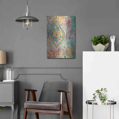 Luxe Metal Art 'Boho Paisley II' by Danhui Nai, Metal Wall Art,16x24