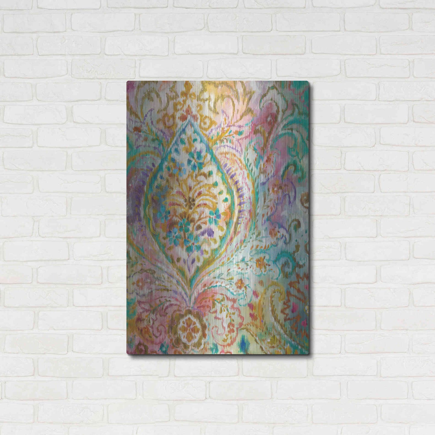 Luxe Metal Art 'Boho Paisley II' by Danhui Nai, Metal Wall Art,24x36