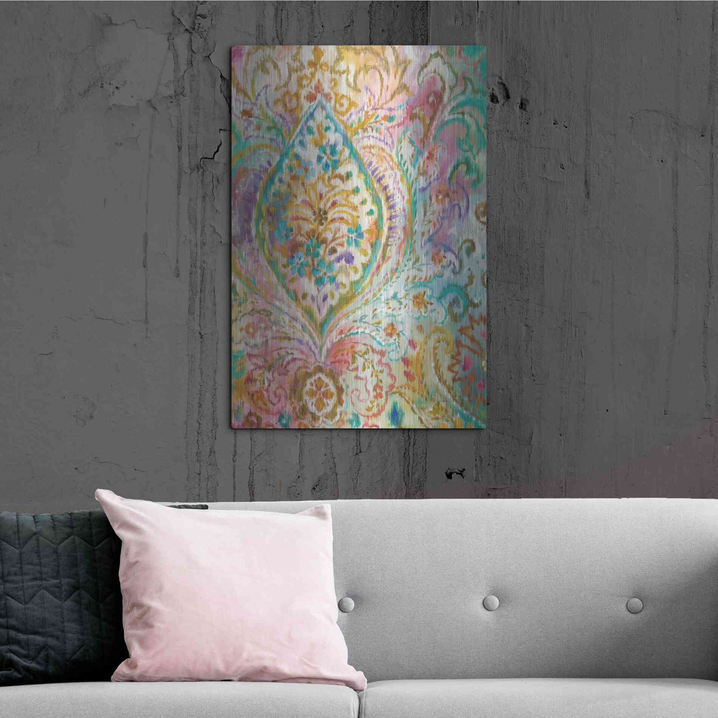 Luxe Metal Art 'Boho Paisley II' by Danhui Nai, Metal Wall Art,24x36