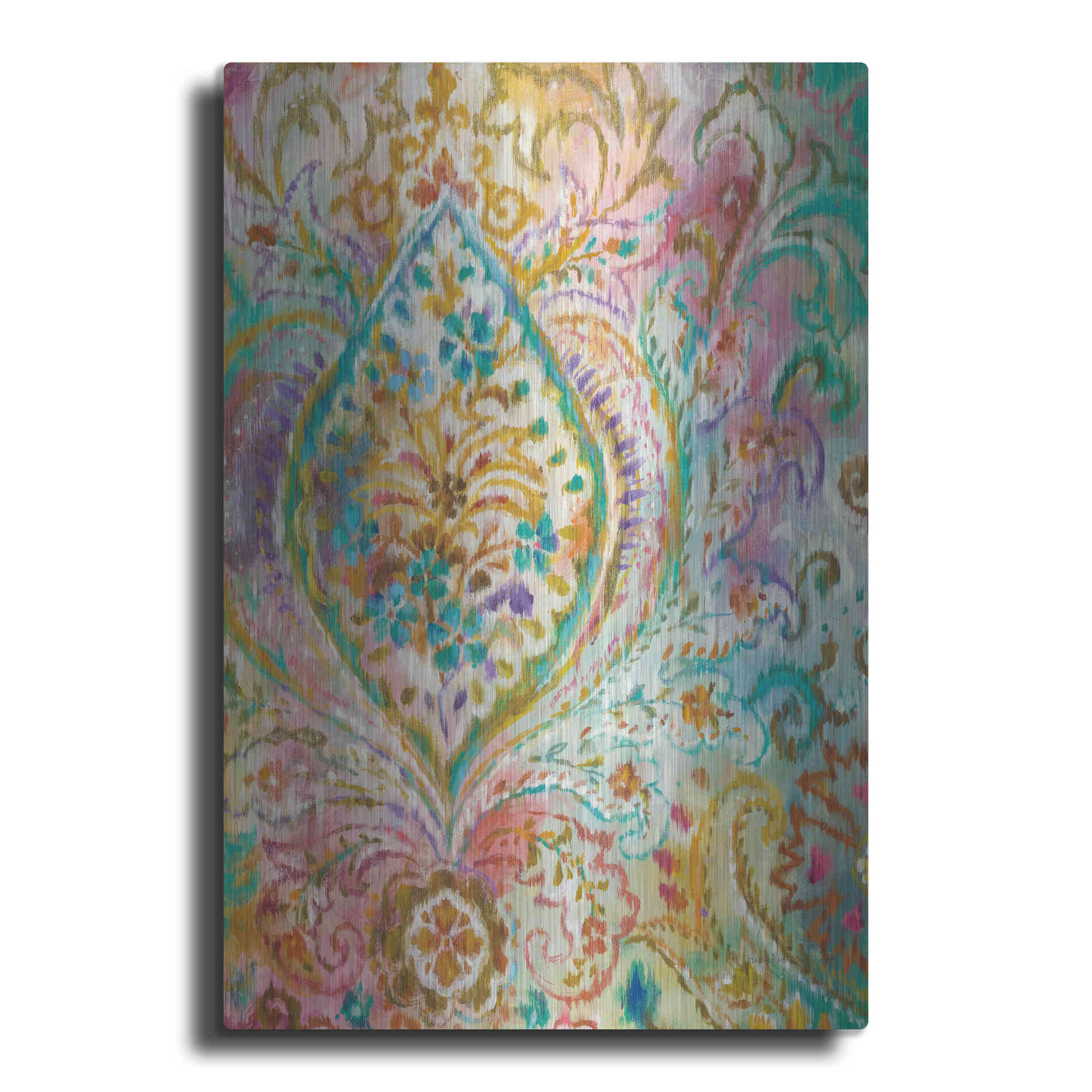 Luxe Metal Art 'Boho Paisley II' by Danhui Nai, Metal Wall Art