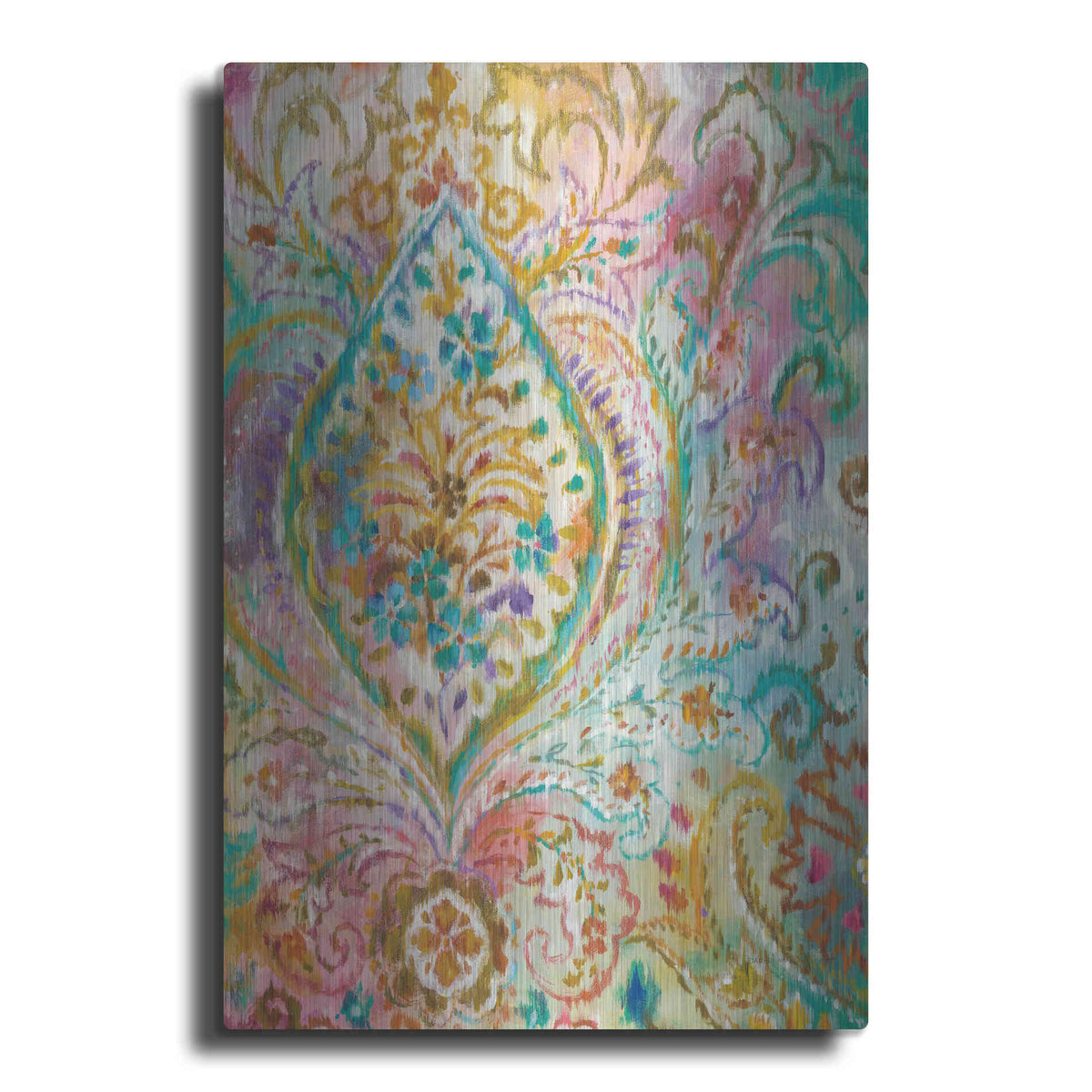 Luxe Metal Art 'Boho Paisley II' by Danhui Nai, Metal Wall Art