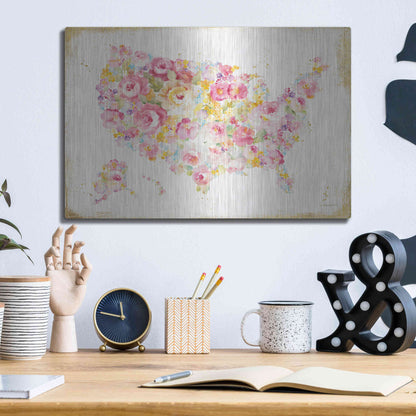 Luxe Metal Art 'Midsummer USA' by Danhui Nai, Metal Wall Art,16x12