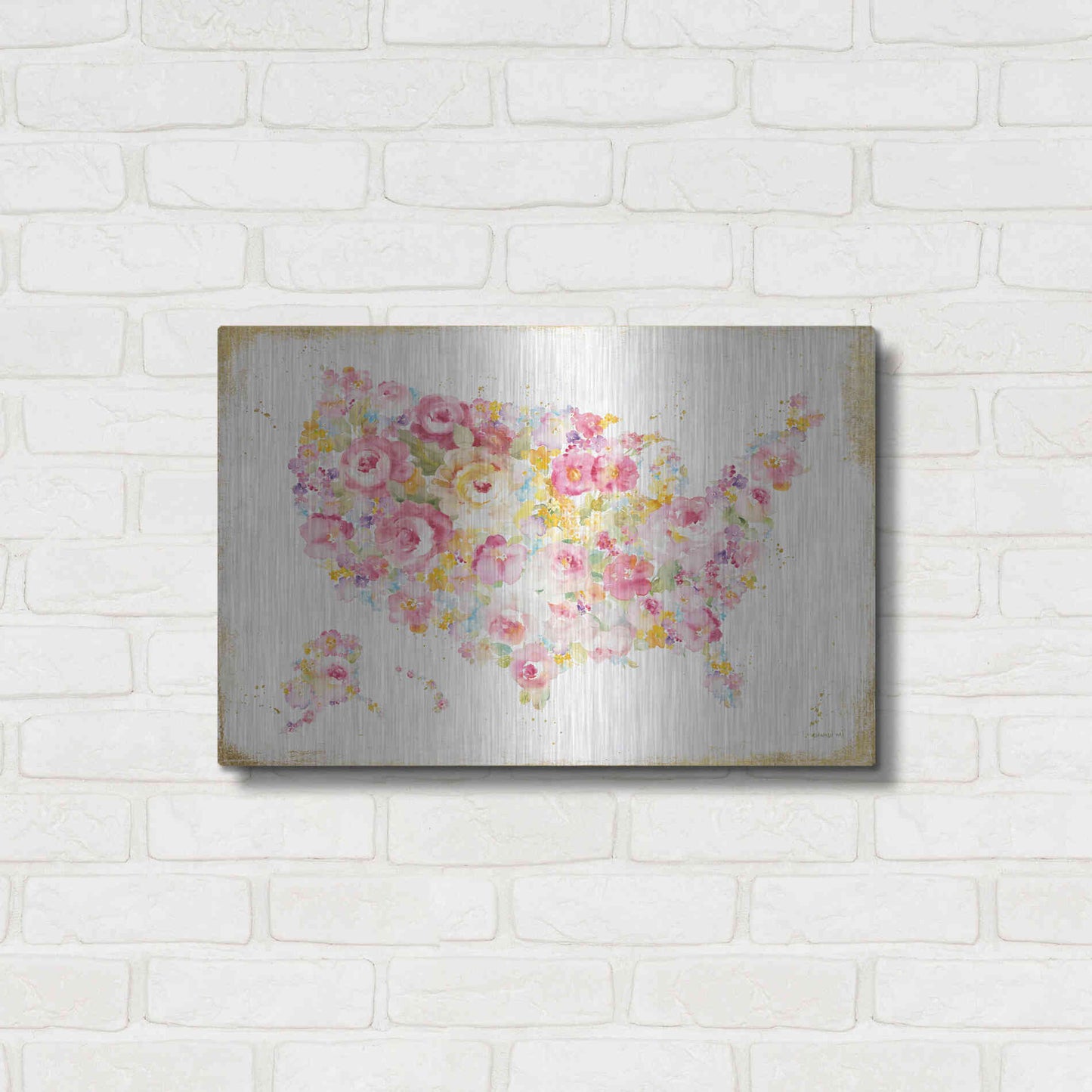 Luxe Metal Art 'Midsummer USA' by Danhui Nai, Metal Wall Art,24x16