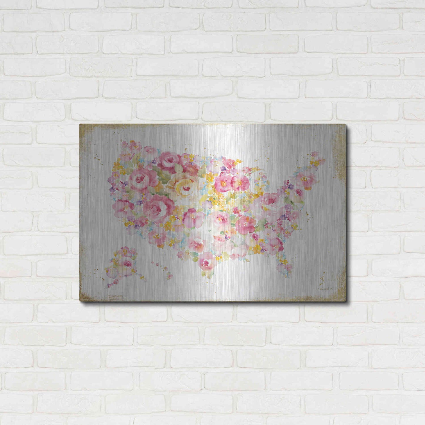 Luxe Metal Art 'Midsummer USA' by Danhui Nai, Metal Wall Art,36x24
