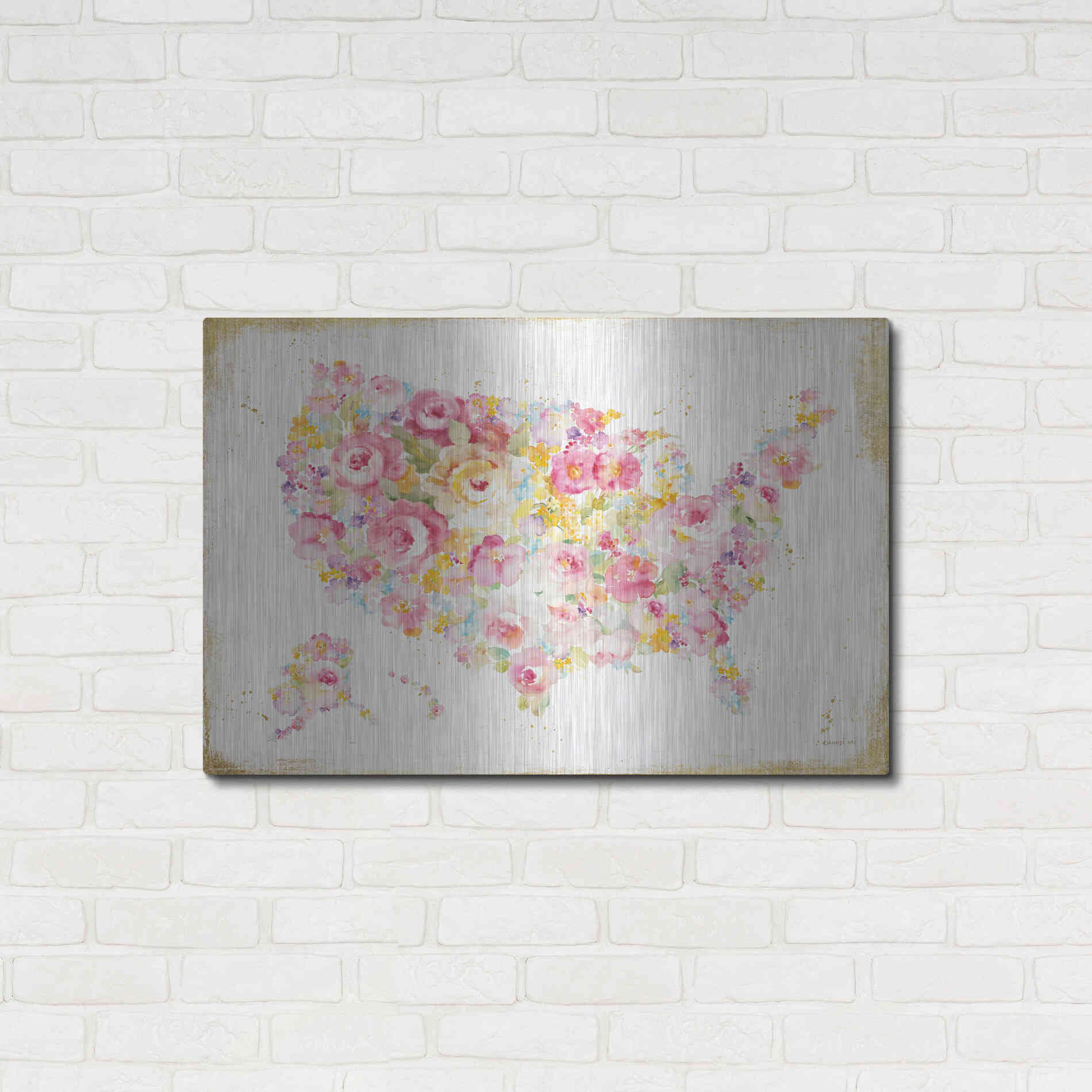 Luxe Metal Art 'Midsummer USA' by Danhui Nai, Metal Wall Art,36x24