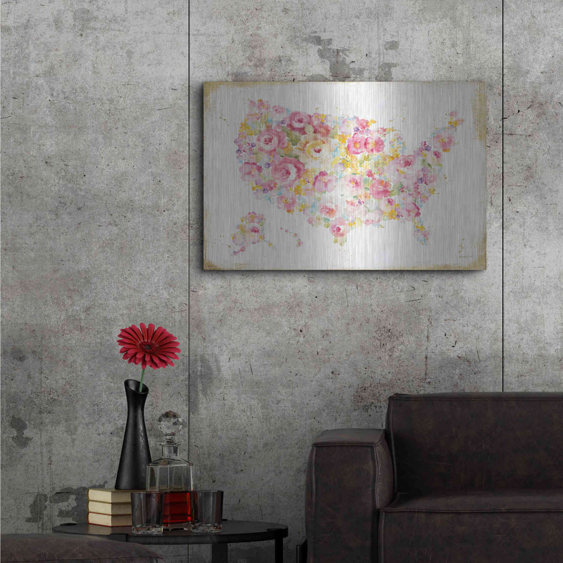 Luxe Metal Art 'Midsummer USA' by Danhui Nai, Metal Wall Art,36x24