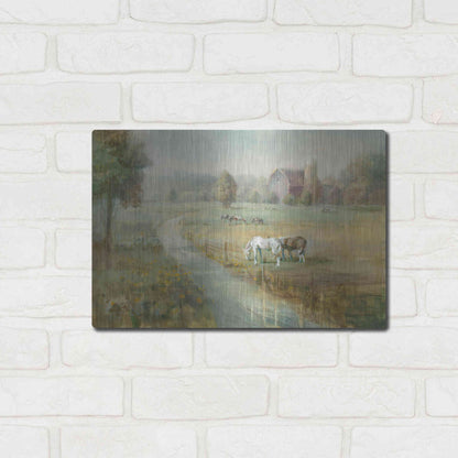 Luxe Metal Art 'Tranquil Farm' by Danhui Nai, Metal Wall Art,16x12