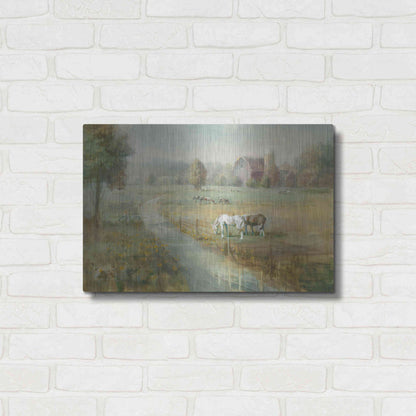 Luxe Metal Art 'Tranquil Farm' by Danhui Nai, Metal Wall Art,24x16