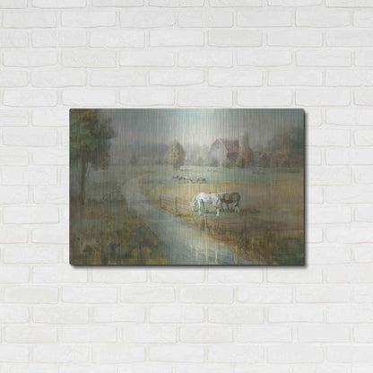 Luxe Metal Art 'Tranquil Farm' by Danhui Nai, Metal Wall Art,36x24