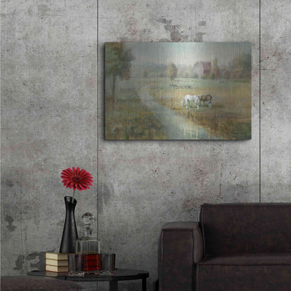 Luxe Metal Art 'Tranquil Farm' by Danhui Nai, Metal Wall Art,36x24